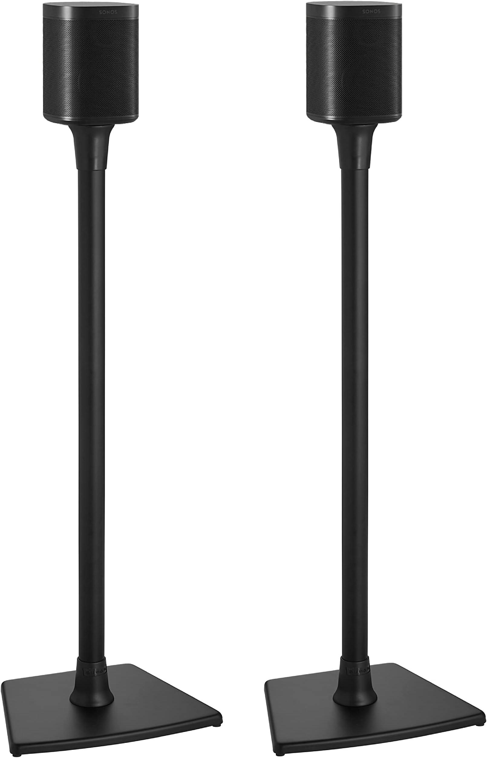 SanusWireless Speaker Stands Designed for Sonos One, One SL, and Play:1 - Easy, 15-Minute Assembly, Built-in Cable Management - Black/Pair