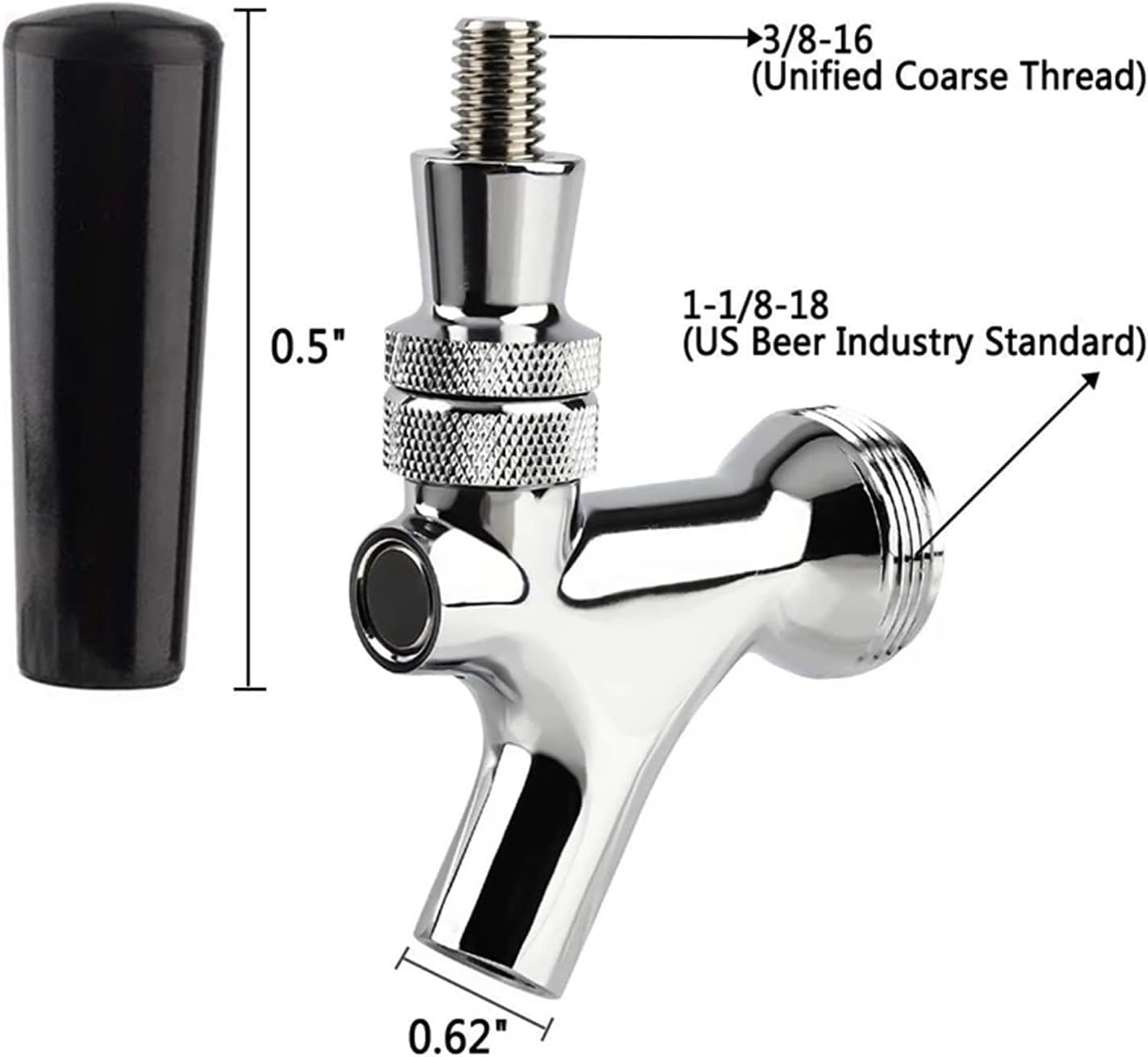 Brewing Accessories Craft Beer Tap with Liquid Ball Lock Quick Disconnect Assembly,Brewing Chrome Beer Faucet Taps Home Brewery Draft Beer Dispenser Brewing Accessories
