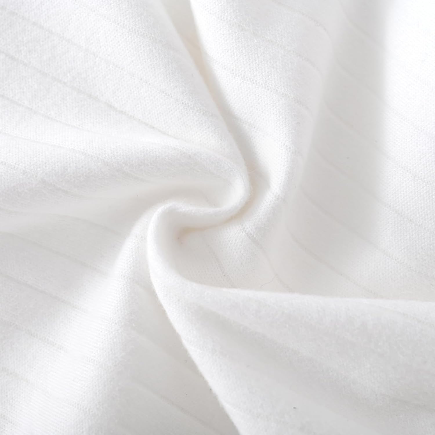 Baby Ribbed Romper and Hat Set with Bear Applique, 100% Cotton Infant Bodysuit, White, Long Sleeve - Image 6