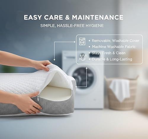 Miniatura 7 de Almohada para la apnea del sueño, almohada con tecnología de alivio, almohadas cervicales de espuma viscoelástica de primera calidad para aliviar el