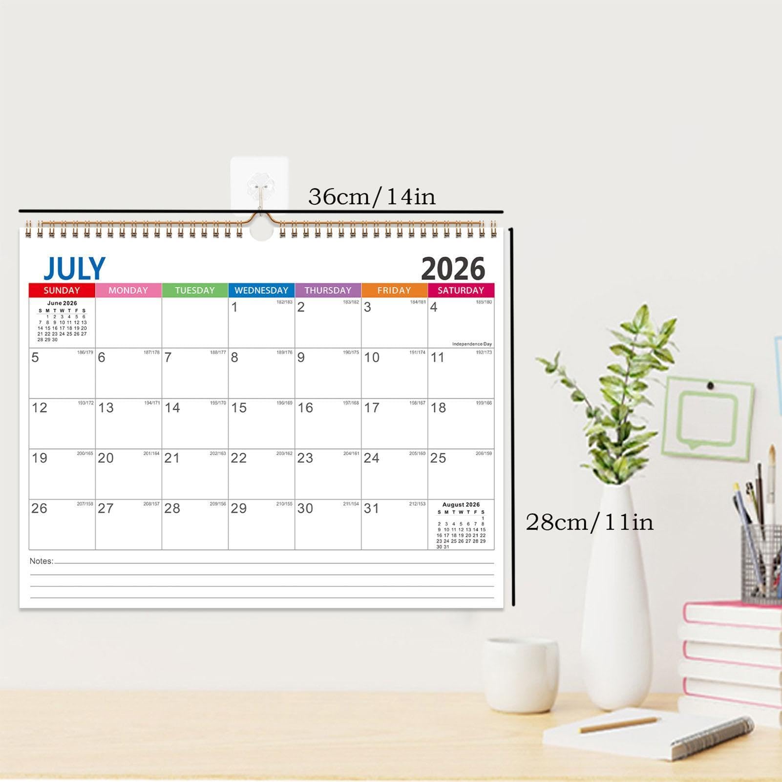 Wandkalender 2026-2027 Planer Von Juli 2026 Bis Dezember 2027 | 18-Monats-Familienkalender Geeignet für Ihre Terminplanung, Organisation, Planung und Terminkoordination Ihrer Termine