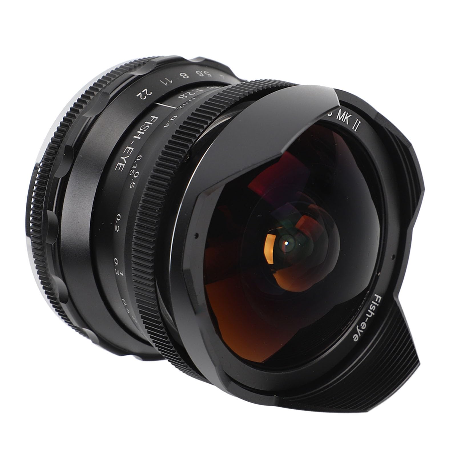 Obiettivo Fisheye da 7,5 Mm F2,8, Obiettivo Fisso con Messa a Fuoco Manuale con Portata di 180 Gradi per Fotocamera Mirrorless APS C con Attacco E, Compatibile con A7 A7II A7R