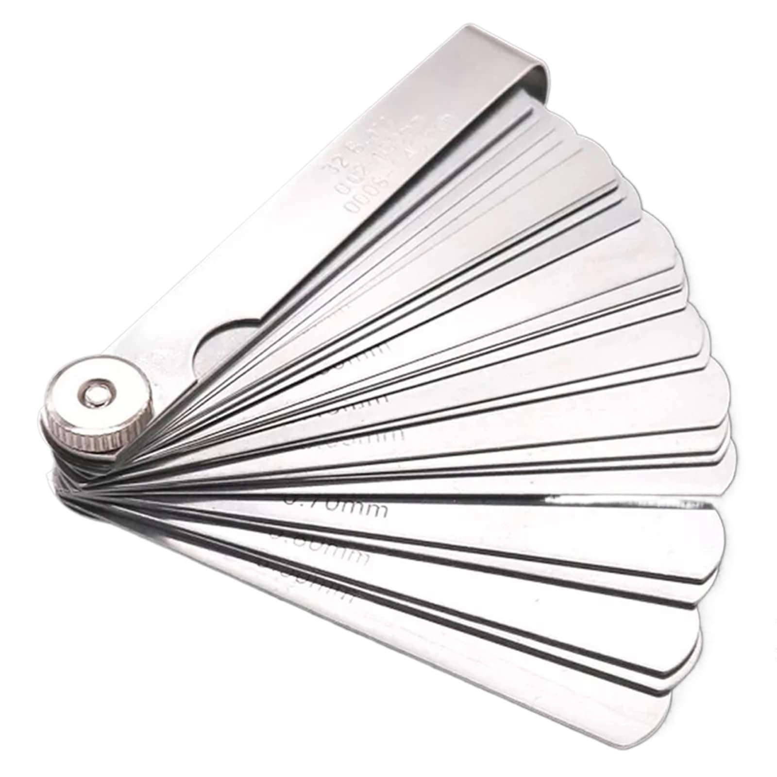 Ewsdsfs 32 Blades Feeler Gauge Stainless Metric Inch Thickness Measurement Tool 0.02-1.0Mm