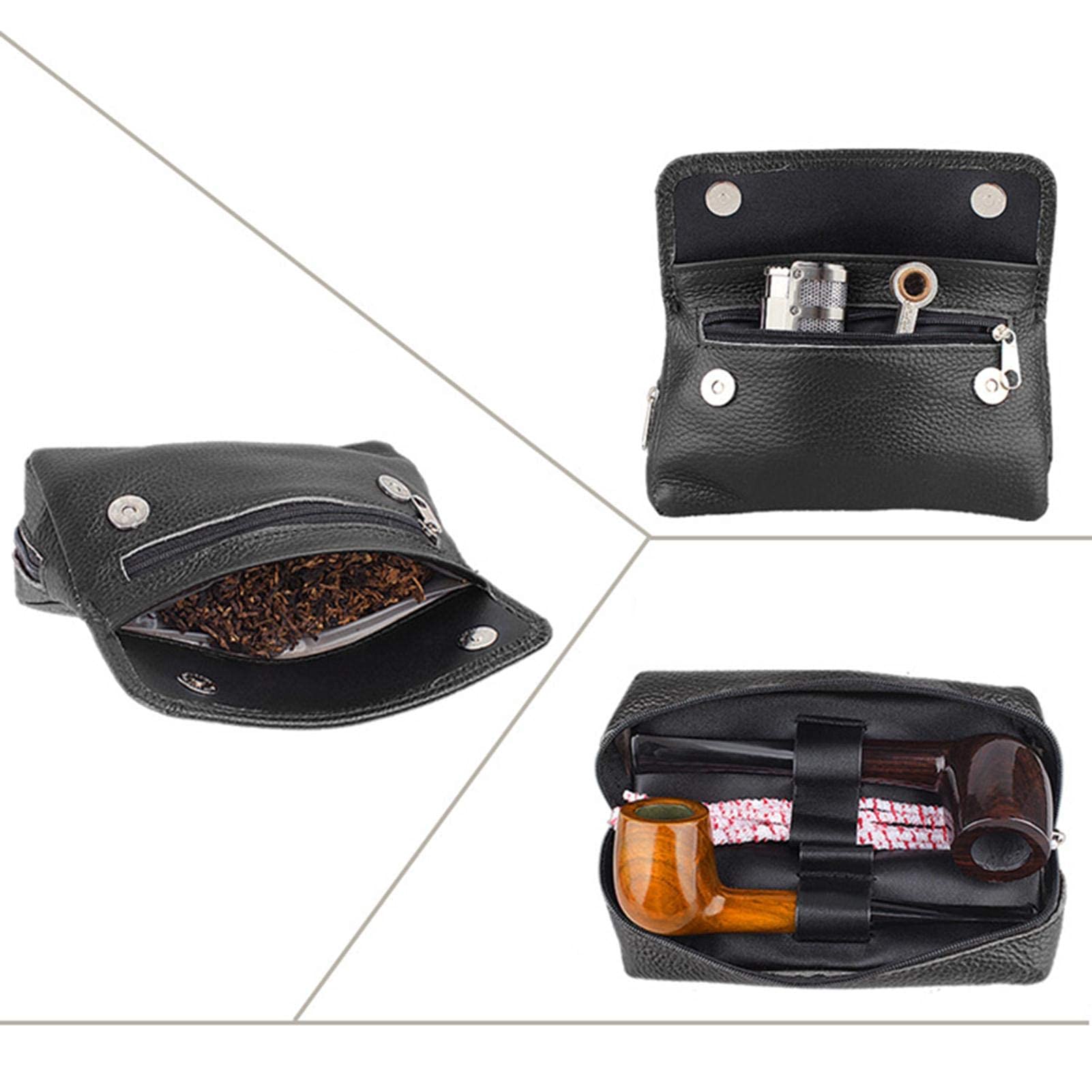 Amazon.co.jp: たばこポーチバッグパイプケース、革製喫煙タバコパイプ