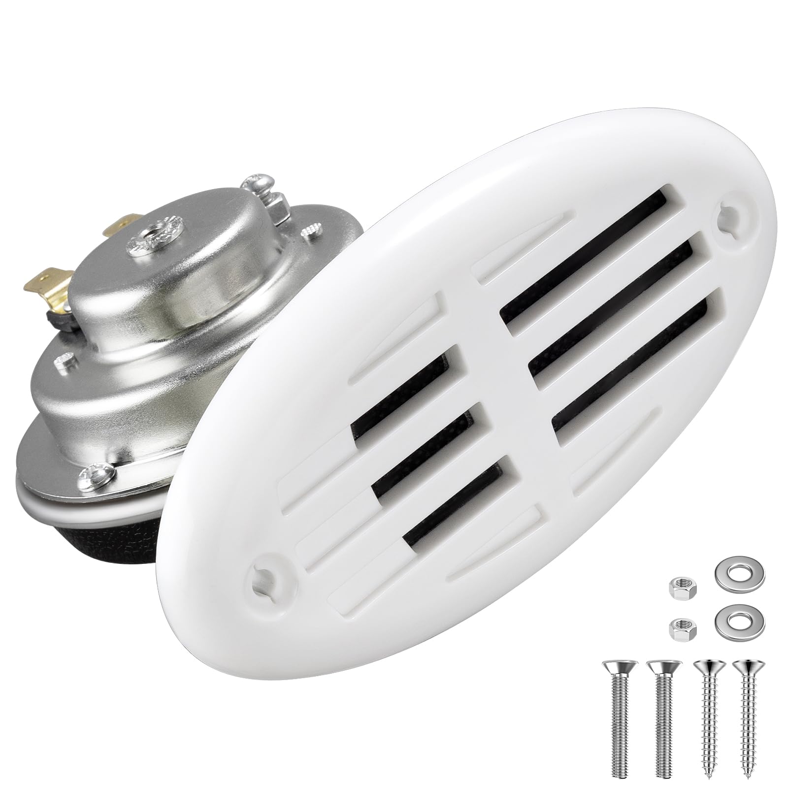 FARBIN Stainless Steel Boat Horn, 12V Marine Horn, Drop‑in Hidden Horn