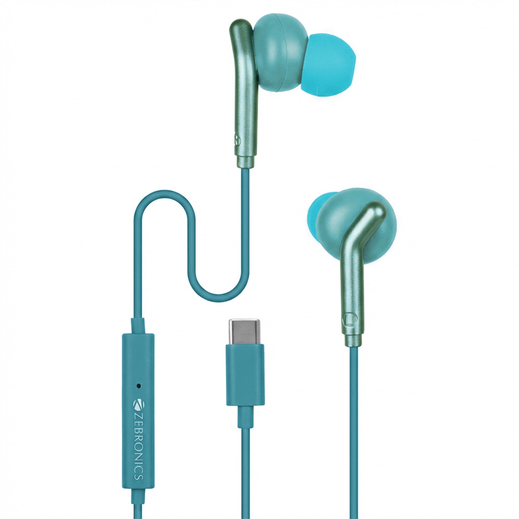 Zebronics Type-C Wired Earphones, in-Line MIC, Deep Bass, 1.2m Cable, 10mm Neodymium Driver, Light Weight, in-Ear Design, Compatible with Mobile, Tablet, Laptop (Bro C, Green)-image-34