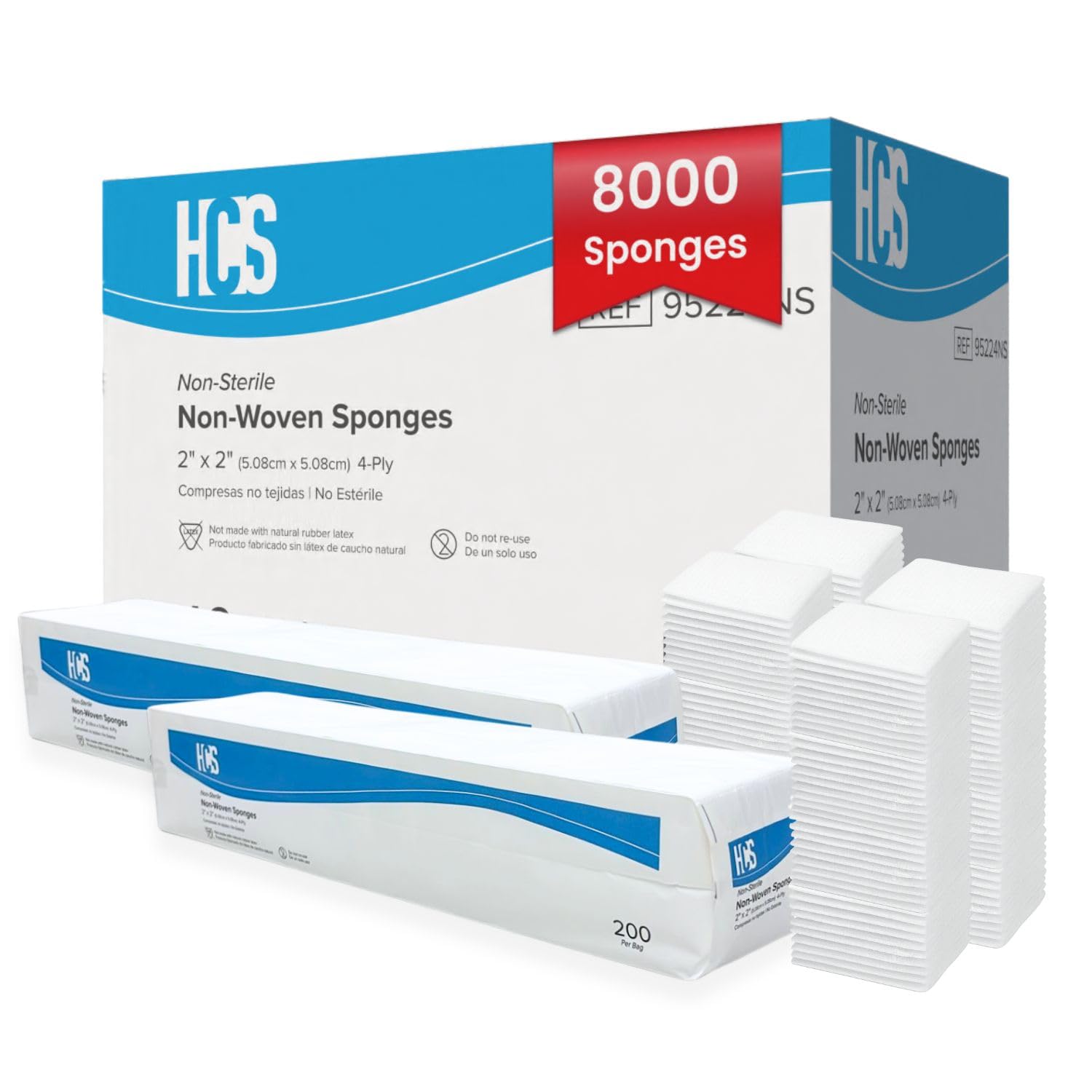 HCS Bulk 4x4 Gauze Pads, Large, Non-Woven Medical Sponges, Wound Care — Amazon image 10