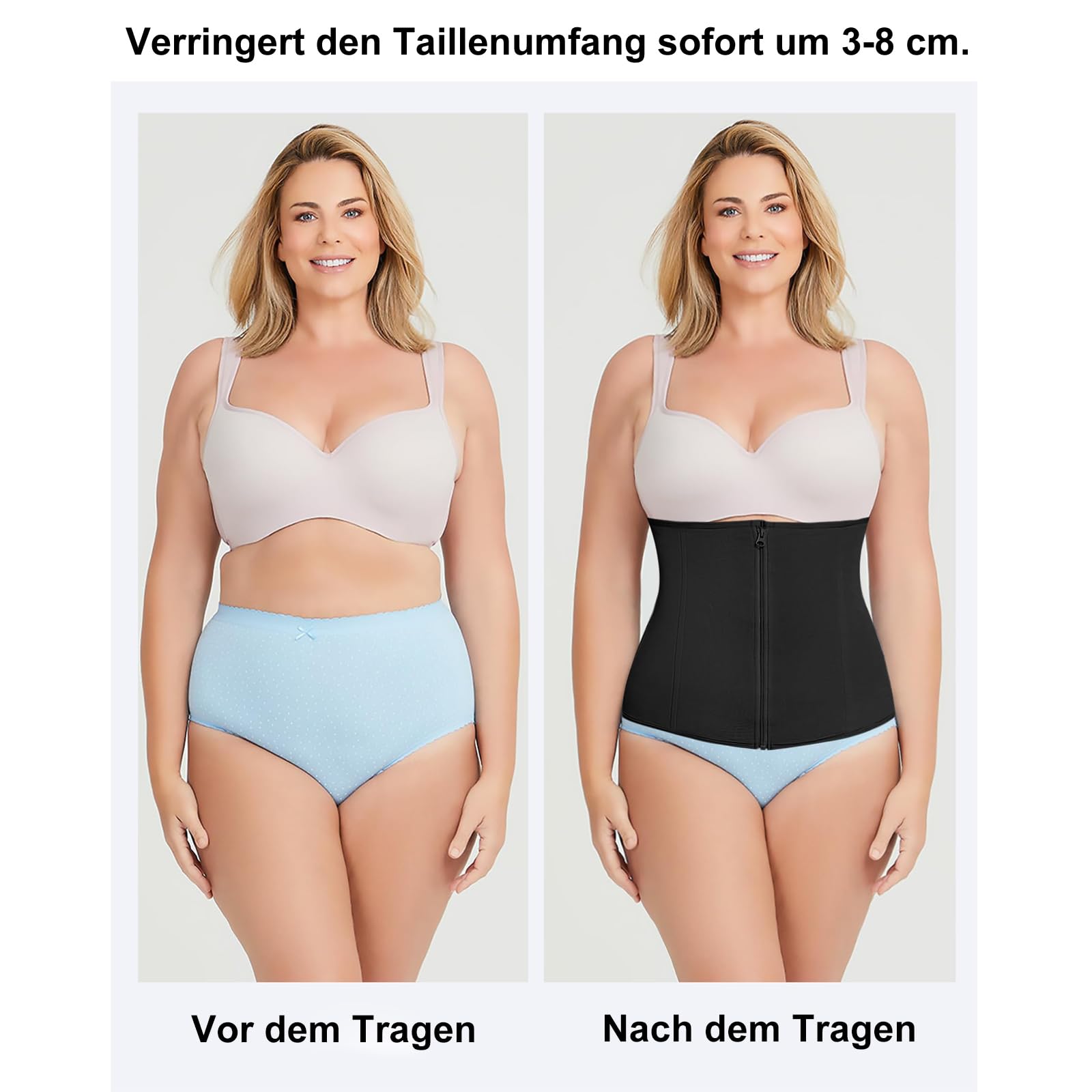 Waist Trainer, Shapewear Damen (Schwarz, XL)