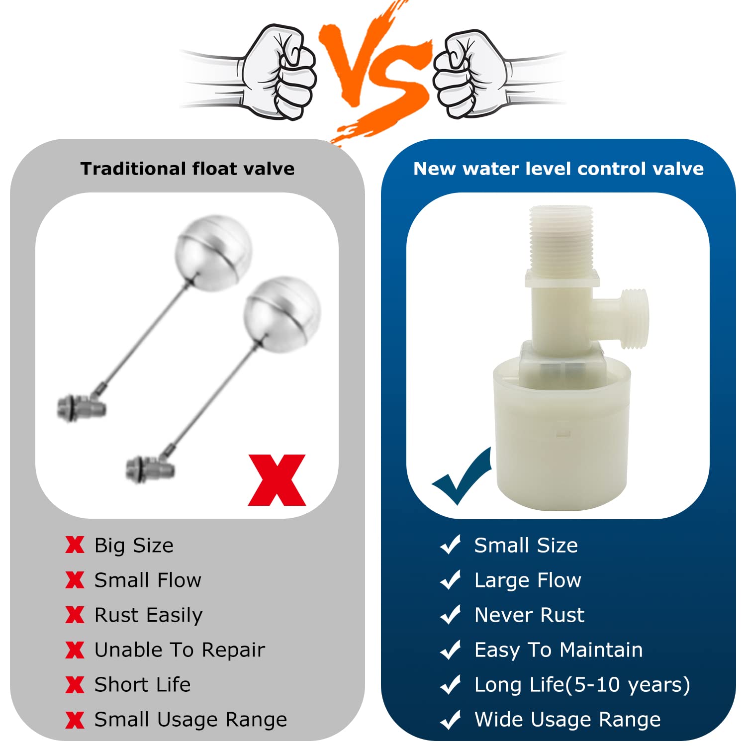 Buy 1/2" Water Float Valve, Water Level Control Water Tank Traditional