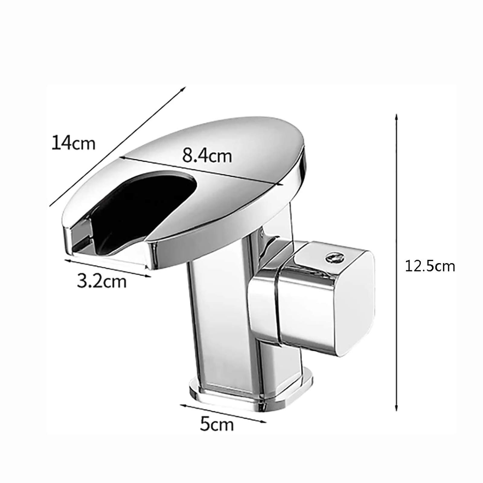 LED Mitigeur Lavabo Cascade, Robinet Salle de Bain en Laiton Robinet Lavabo Monocommande Robinetterie Vasque, Robinet Vasque avec Eau Chaude et Froide,d'or