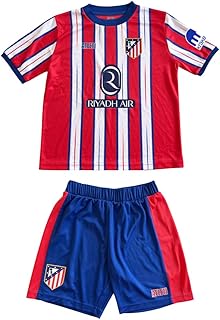 Atlético de Madrid - Réplica Oficial Minikit 1ª Equipación 24/25 - Julián Álvarez - Camiseta y Pantalón Infantil - Equipo Rojiblanco - Diseño con Escudo Atleti - Color Rojo y Blanco - Talla 8