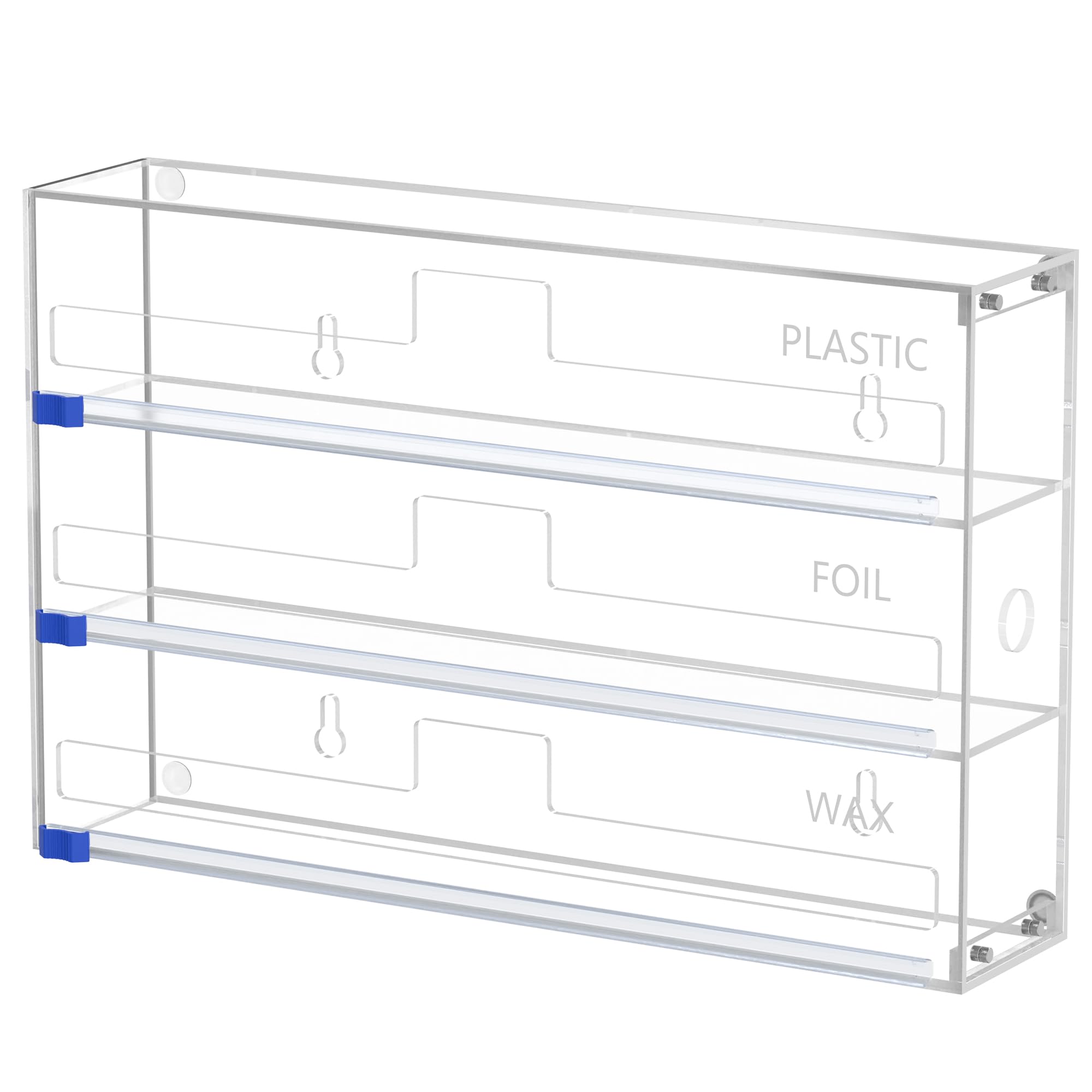 Dispensador de plástico con Cortador y Almohadilla Antideslizante, Organizador 3 en 1 Compatible con Rollo de Papel de Cera y Papel de Cera de 12 Pulgadas, cajones de Cocina, encimera o Montaje en