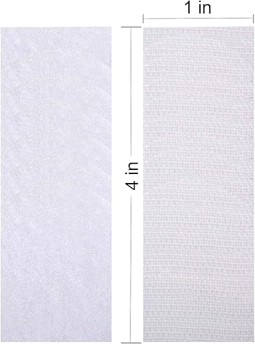 Miniatura 8 de Tiras de gancho y bucle resistentes con respaldo adhesivo 50 juegos de 1 x 4 pulgadas. Cinta de montaje de doble cara con pegamento adhesivo blanco