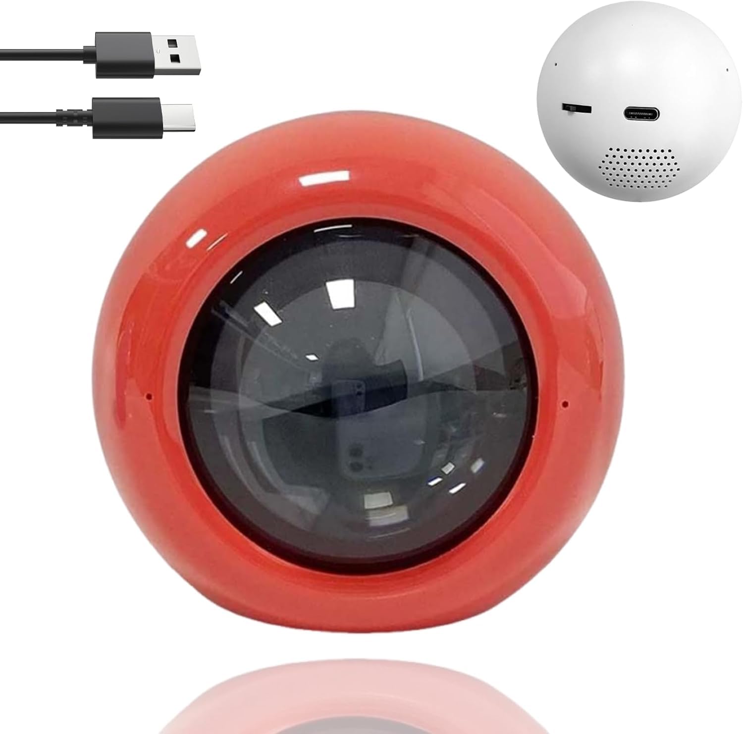 HYQNG Morpheorb 3D Crystal Ball, 2.7in Digital Video and Photo Player Ball, Crystal Globe Photo Gift, Uploadable Personalized Light-Up Sphere with Heartbeat red1