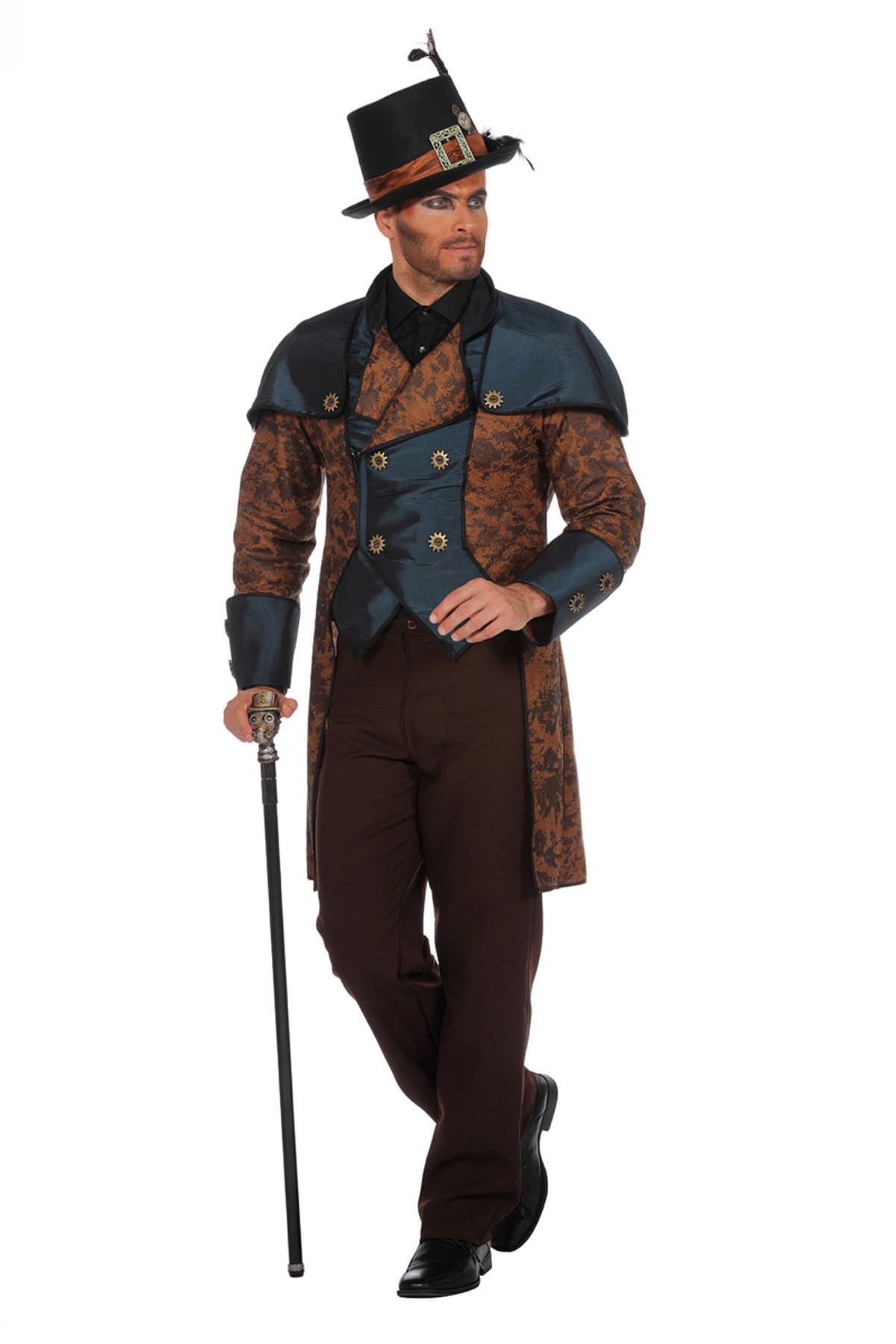 WILBERS & WILBERS - Costume Steampunk da Uomo | Set da 2 pezzi con giacca e pantaloni, costume vittoriano per Carnevale, festa a tema