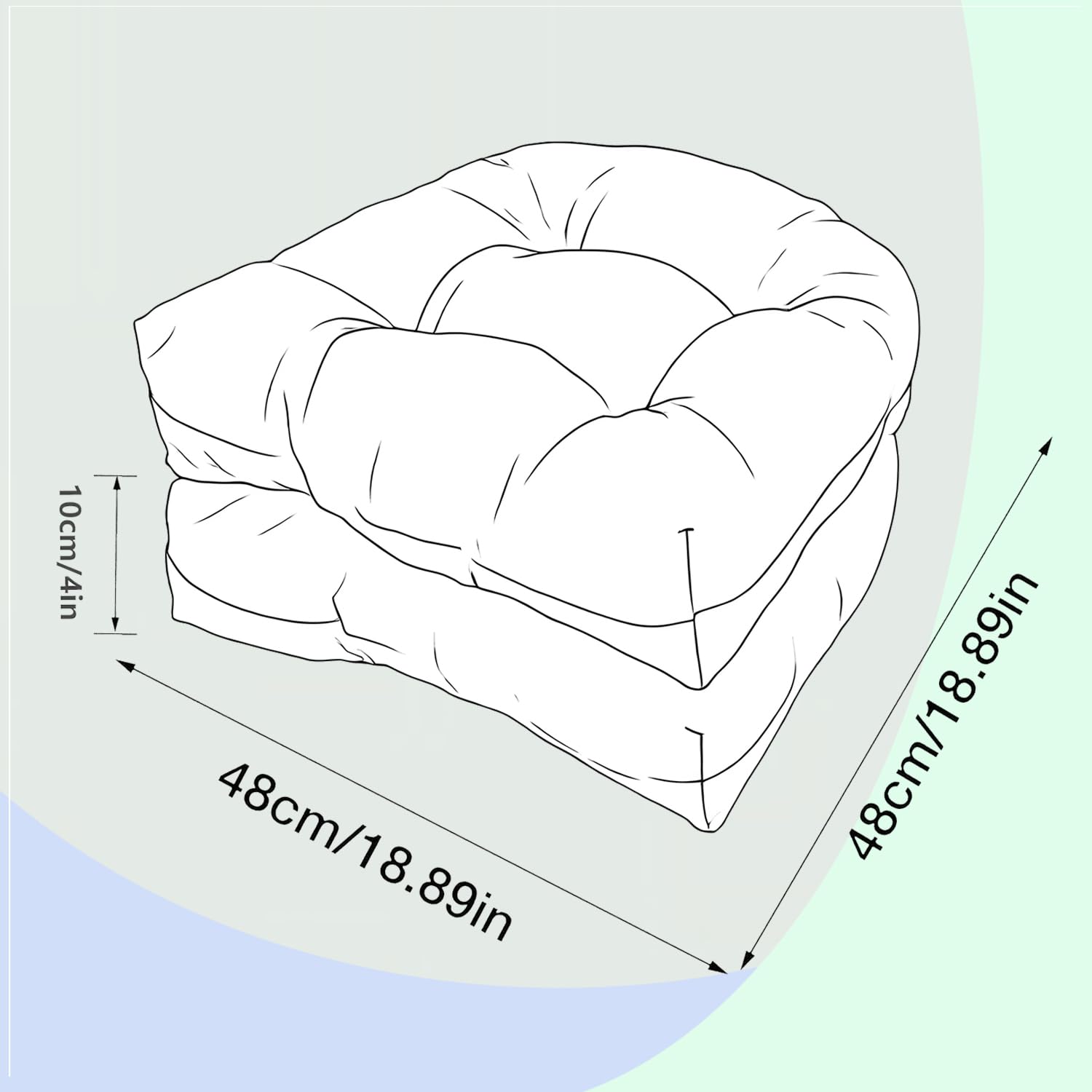 Outdoor Stuhlkissen 2er Set Wasserdicht 19x19 Ersatzkissen für Korbstühle 4 Dicke U S Garten Sofa Sitzpolster Tisch Terrasse Kissen