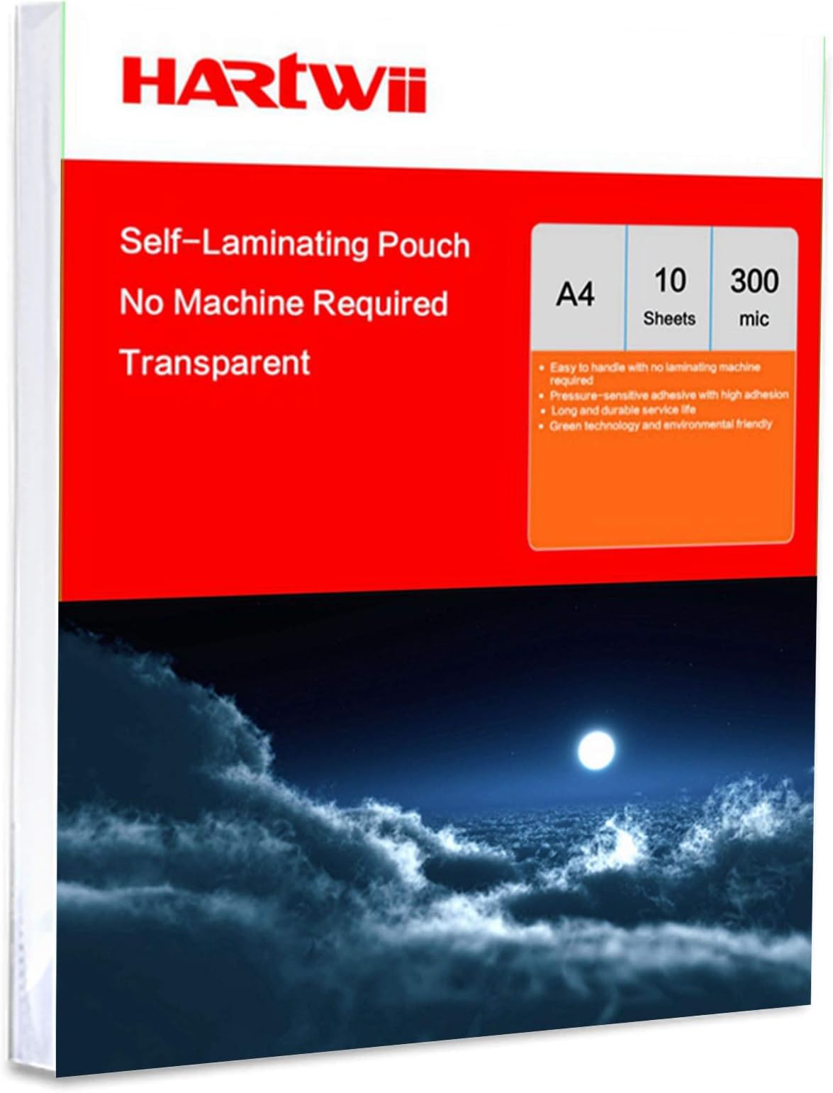 Hartwii Cold Instand 10 Sheets A4 Size (225x307mm) Seal Self Adhesive Laminating Pouch