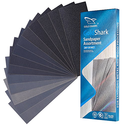 Sandpaper 120 to 3000 Grit Abrasive Paper Wet Or Dry Sanding Sheets Polishing Paper Assortment,9 x 3.6 inch, for Wood Furniture Finishing, Painting Supplies and Wall Treatments (1)