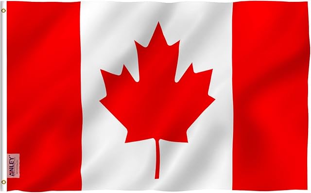 Anley Fly Breeze 3x5 Foot Canada Flag - Vivid Color and UV Fade Resistant - Canvas Header and Double Stitched - Canadian National Flags Polyester with Brass Grommets 3 X 5 Ft