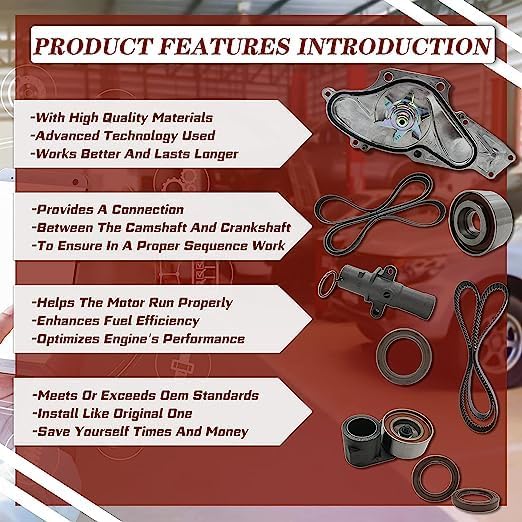 TKH-002 Car Timing Belt kit with Water Pump for Honda Accord, Odyssey, Pilot, Acura V6 Engine