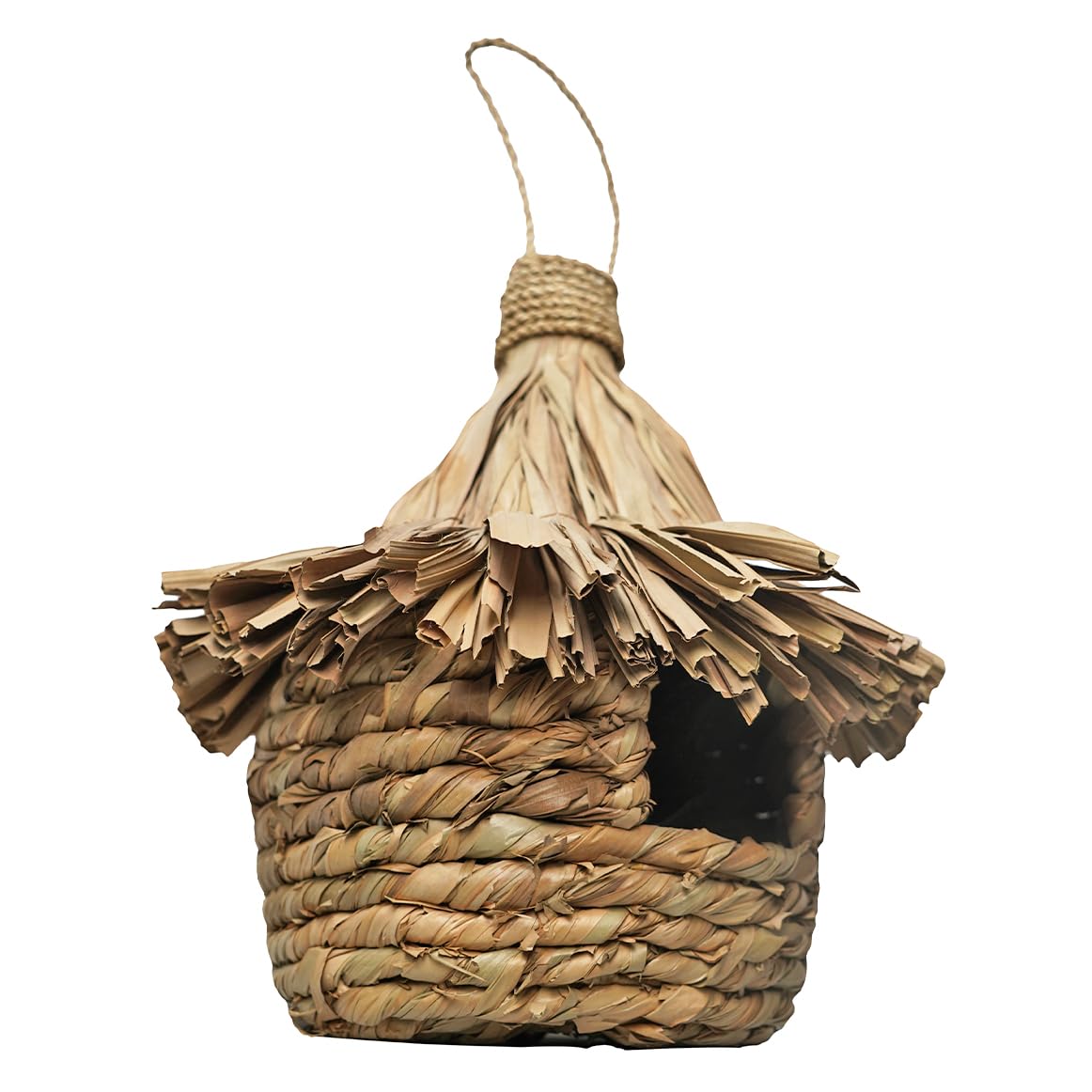 Gran nido para pájaros D. 43 cm en hojas de Pandan, fabricación artesanal – Estilo natural y exótico – Zazu