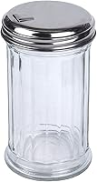 BNYD Glass Sugar Shaker Dispenser Pourer, 5.5 Inch - Clear Multipurpose for Sugar, Salt, Spices & Cocoa