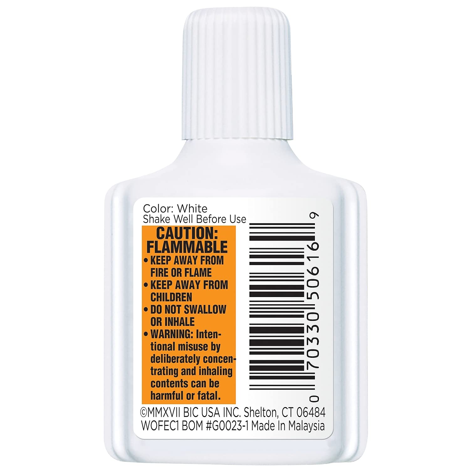 BIC Wofec12we Wite-Out Extra Coverage Korrekturflüssigkeit, 20 ml Flasche, weiß, 1/Dutzend (Bicwofec12we)