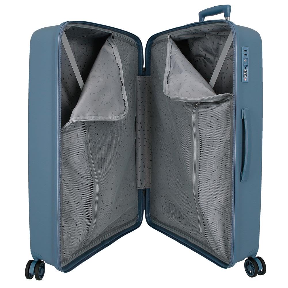 Movom Noon Duża walizka Niebieski 51x76x33 cm Twardy 4,58 kg Polipropylen TSA 4,58 kg 109LExtensible, Niebieski, Talla única, Duża walizka