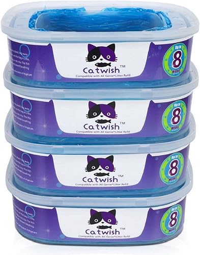 Recambios de arena para gatos compatibles con Litter Genie y Pet Genie Pail, bolsas de repuesto mejoradas para control de olores (paquete de 8)