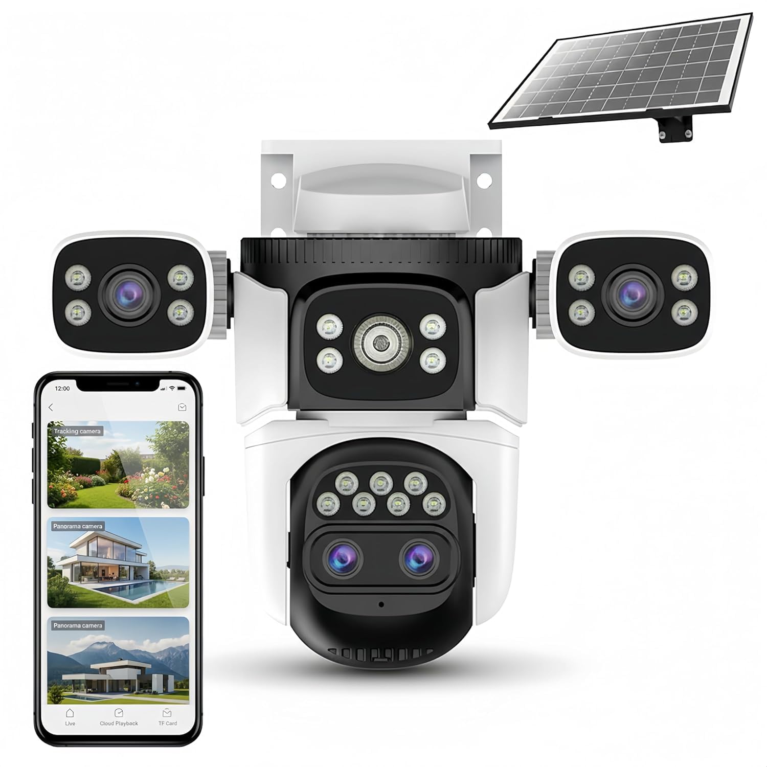 Golens WC22K-Solar Pro 4 Lens Solar Security Camera | 360° Pan Tilt Auto Tracking | AI Human Detection | Color Night Vision (Dual Light) | 12000mAh Battery Backup | WiFi Outdoor CCTV Camera-image-29