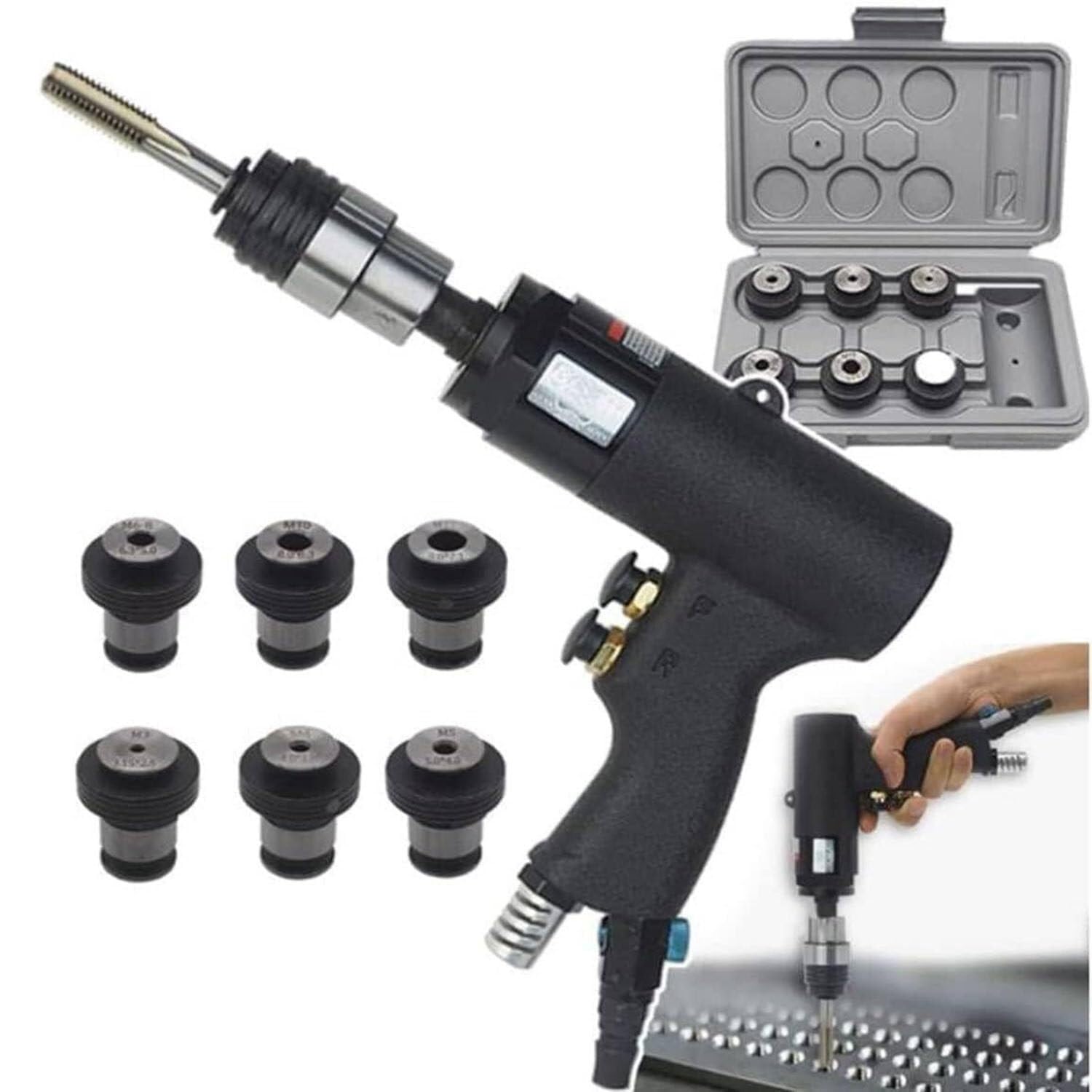 GYKOZY Air Tapping Machine, Pneumatic Tapping Gun for Steel and Castings, Air Drill Tapper with Nozzle Handle Accessories