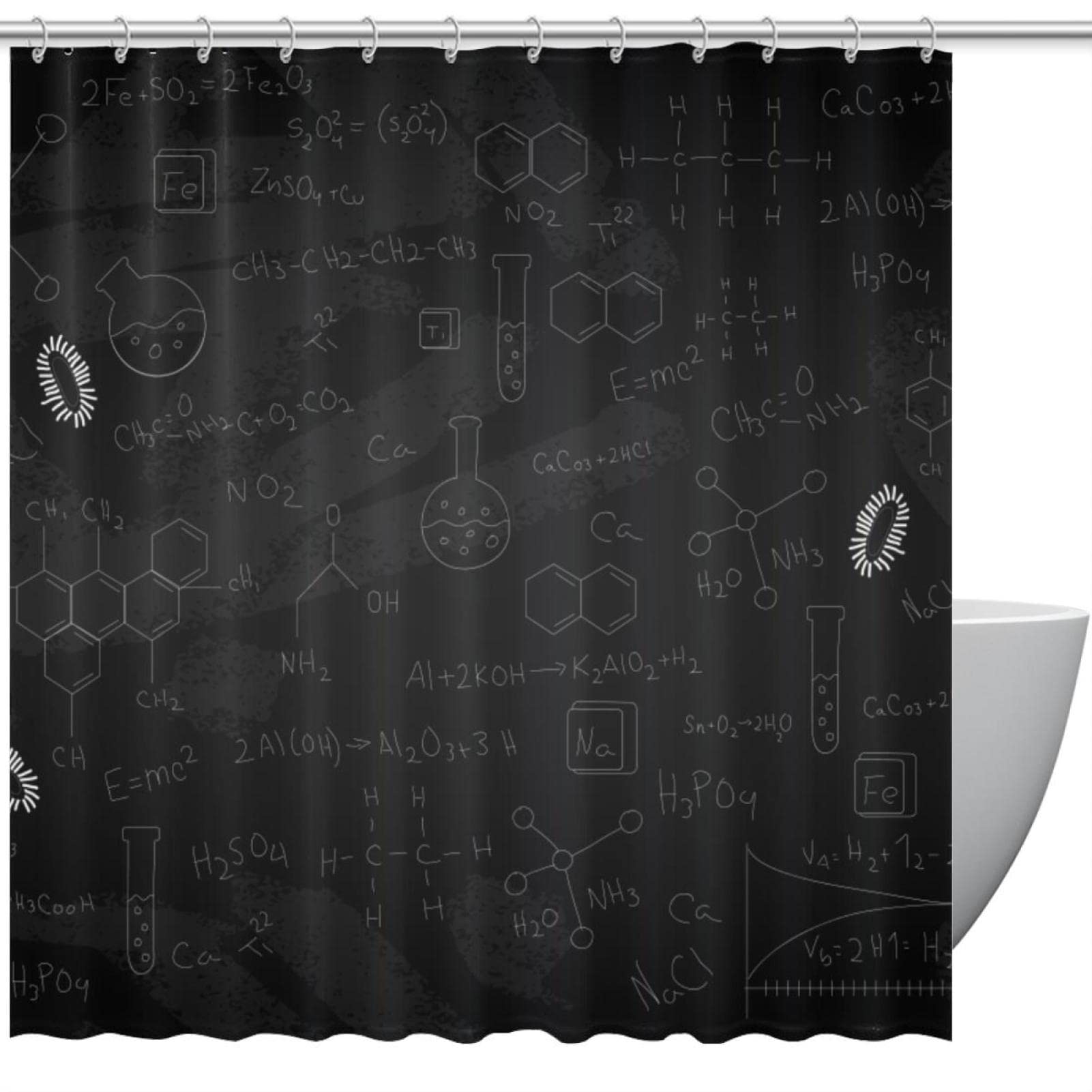 Rideau de douche tableau noir étanche : stoppez l'humidité avec élégance