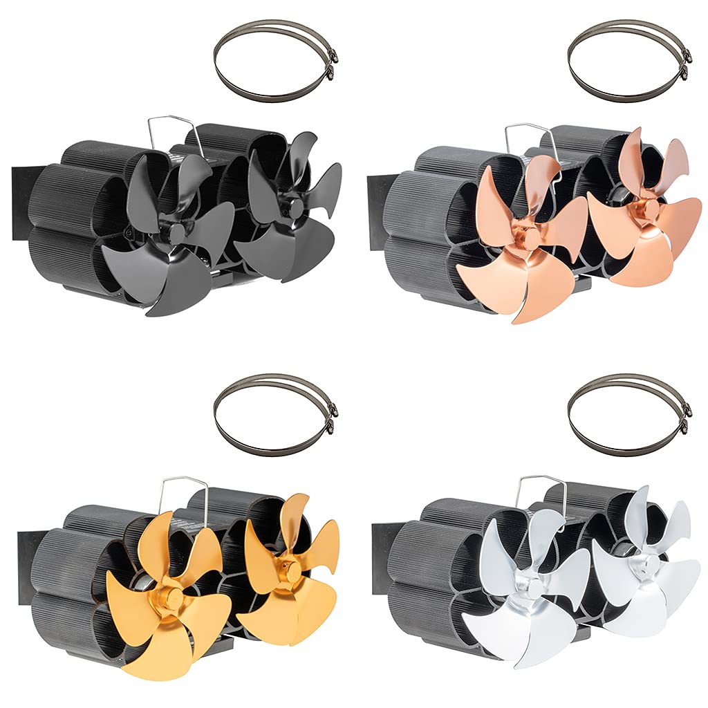 10 ventiladores de estufa para el hogar, ventilador alimentado por calor, distribución eficiente del calor para troncos de madera, hogar silencioso BG703