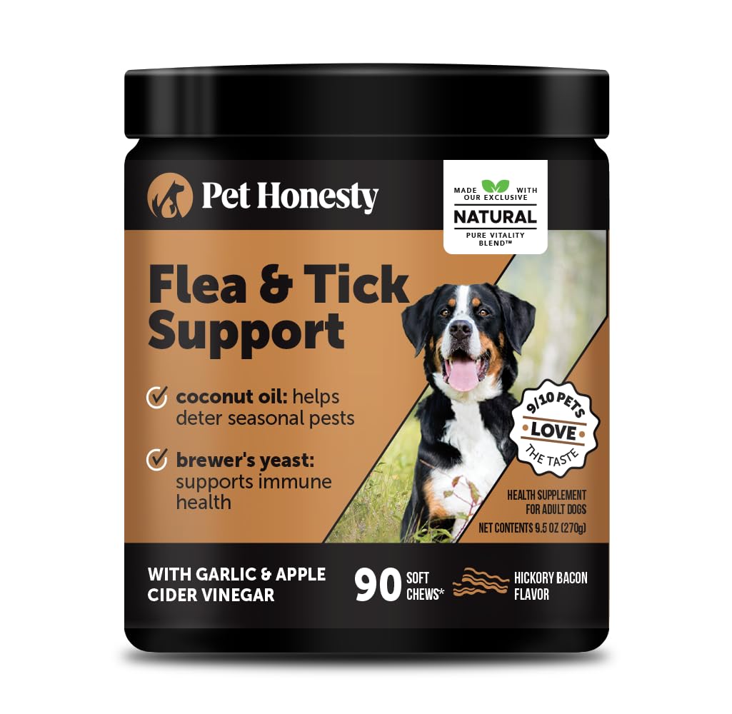 Flea and Tick Prevention for Dogs Supplement - Natural Flea and Tick Chews for Dogs, Oral Pills with No Harsh Chemicals, Natural Way to Enjoy The Outdoors - Bacon (90 Count)