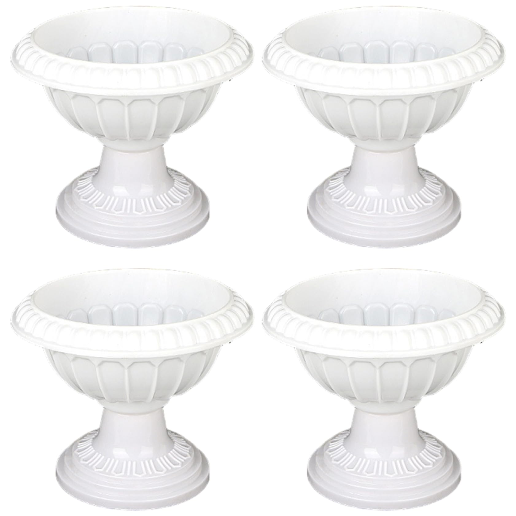 Pots de fleurs légers en plastique blanc style romain pour jardin