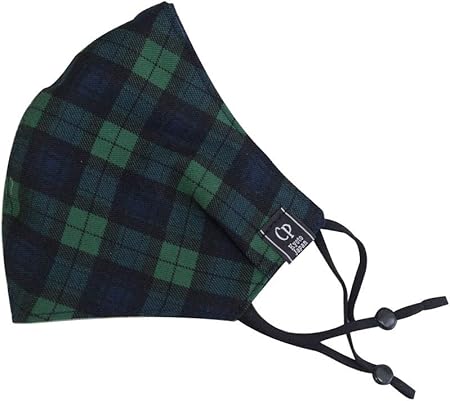 Amazon Cp シーピー 日本製マスク 布 大きめ 綿100 立体 洗える おしゃれ メンズ レディース 子供 秋冬 フィルタポケット チェック 保湿 グリーン Lサイズ メンズ相当 Cp 布マスク