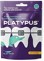 Platypus Orthodontic Flossers for Braces: 40 Ct Ortho Picks, Fits Under Archwire, Non-Damaging for Adults & Kids
