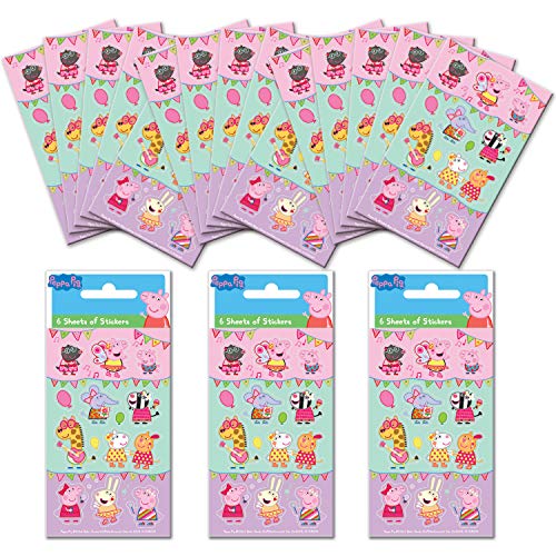 Peppa Pig Festival of Fun Party Bag Stickers (18 Sheets) | Perfect for Children’s Parties and Stocking Fillers | Can be Used for Decoration and Scrapbooking
