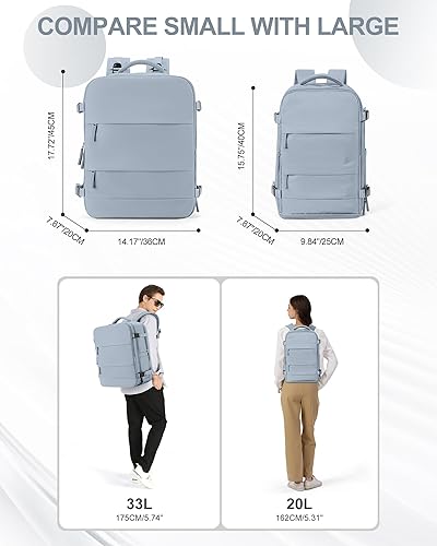 Miniatura 508 de coowoz Mochila de viaje grande para mujeres y hombres,Mochila de transporte,Mochila de senderismo impermeable para deportes al aire libre, Azul, 45