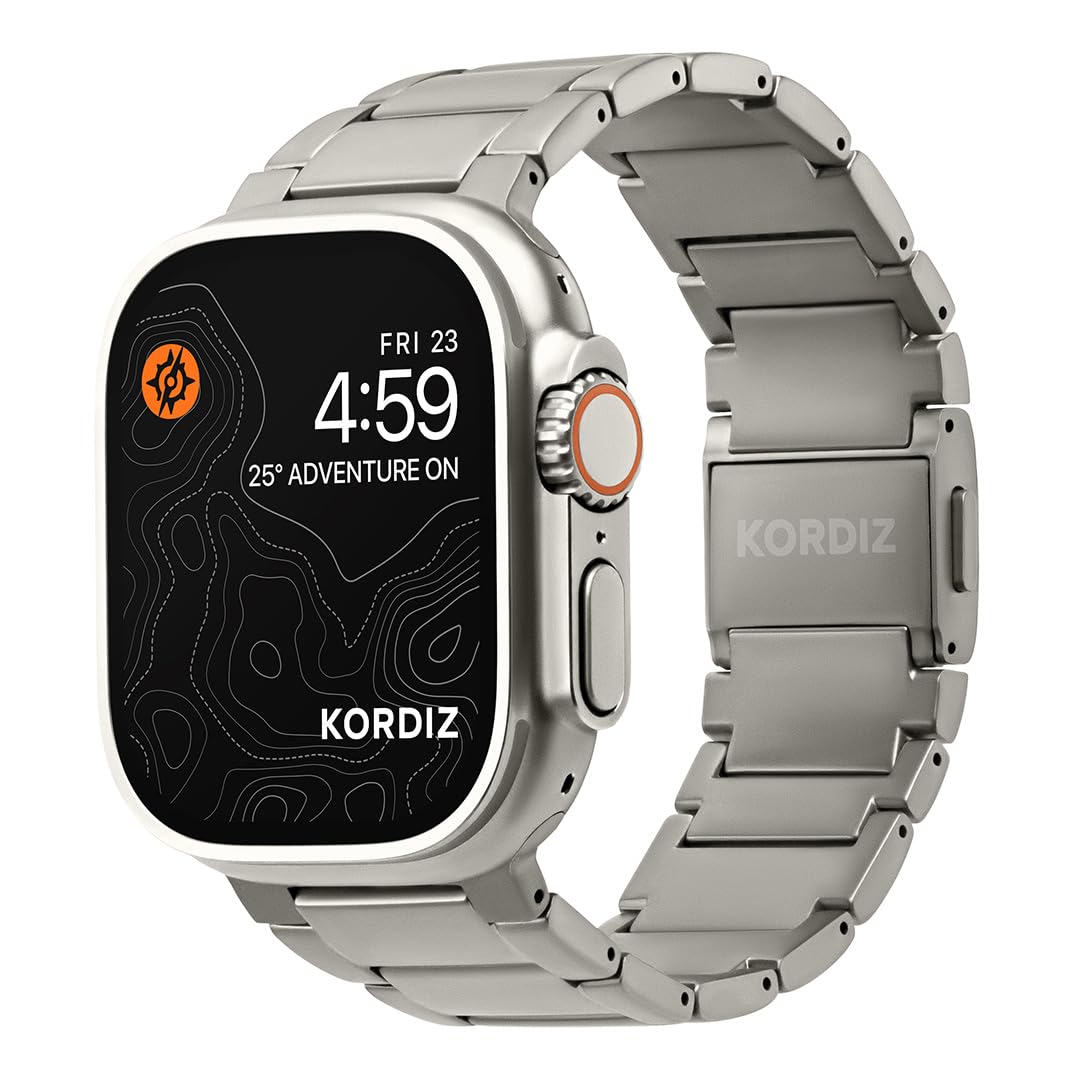 KORDIZ Titanium Watch Band T01 Pro (Max) - Fits Apple Watch ULTRA 3 & ULTRA 2 (49mm) - Adjustable Titanium Apple Watch Band with Magnetic Clasp and