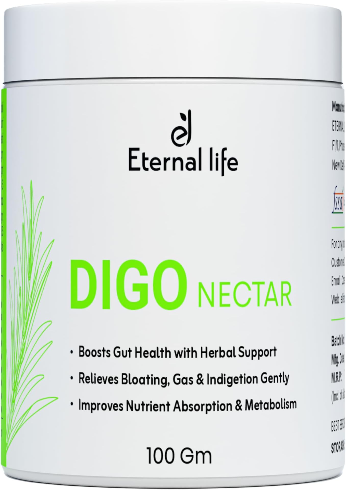 Digo Nectar Powder | Ayurvedic Herbal Blend for Digestion, Gas, Acidity, Constipation, Intestinal Cleanse, Stomach Wellness & Digestive Balance | Natural Formula | 100 Gm (Pack of 1)