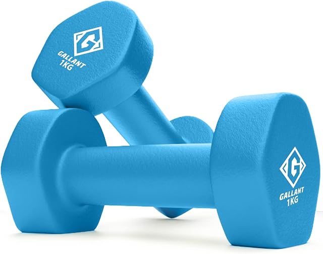 Gallant Neoprene Dumbbells Hand Weights - Excellent Dumbbell Weight 1kg 2kg 3kg 5kg 8kg 10kg Pair | For Men Women