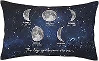 Vista 1 de Custom The Day You Became Our Mom Pillow Cover, Personalized Family Birth Moon Phase Pillowcases with Name Birthdate Gift for Mom Dad Father's Day