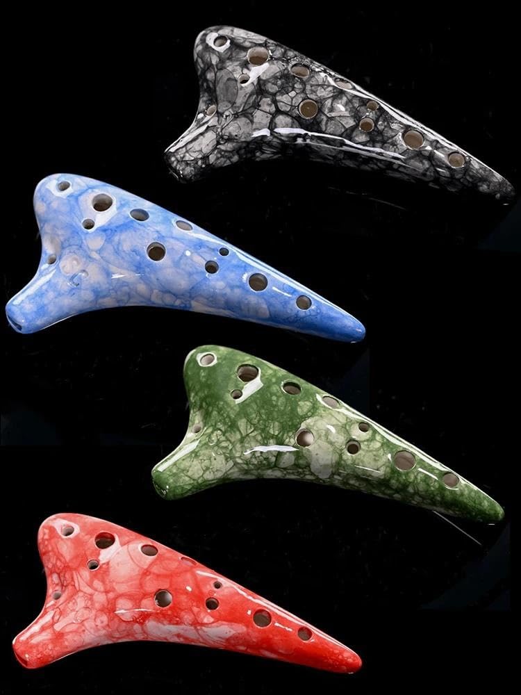 ocarina Ocarina soprano a colori a 12 fori in Do per principianti che insegnano strumenti musicali in ceramica di qualità del suono (Color : C)