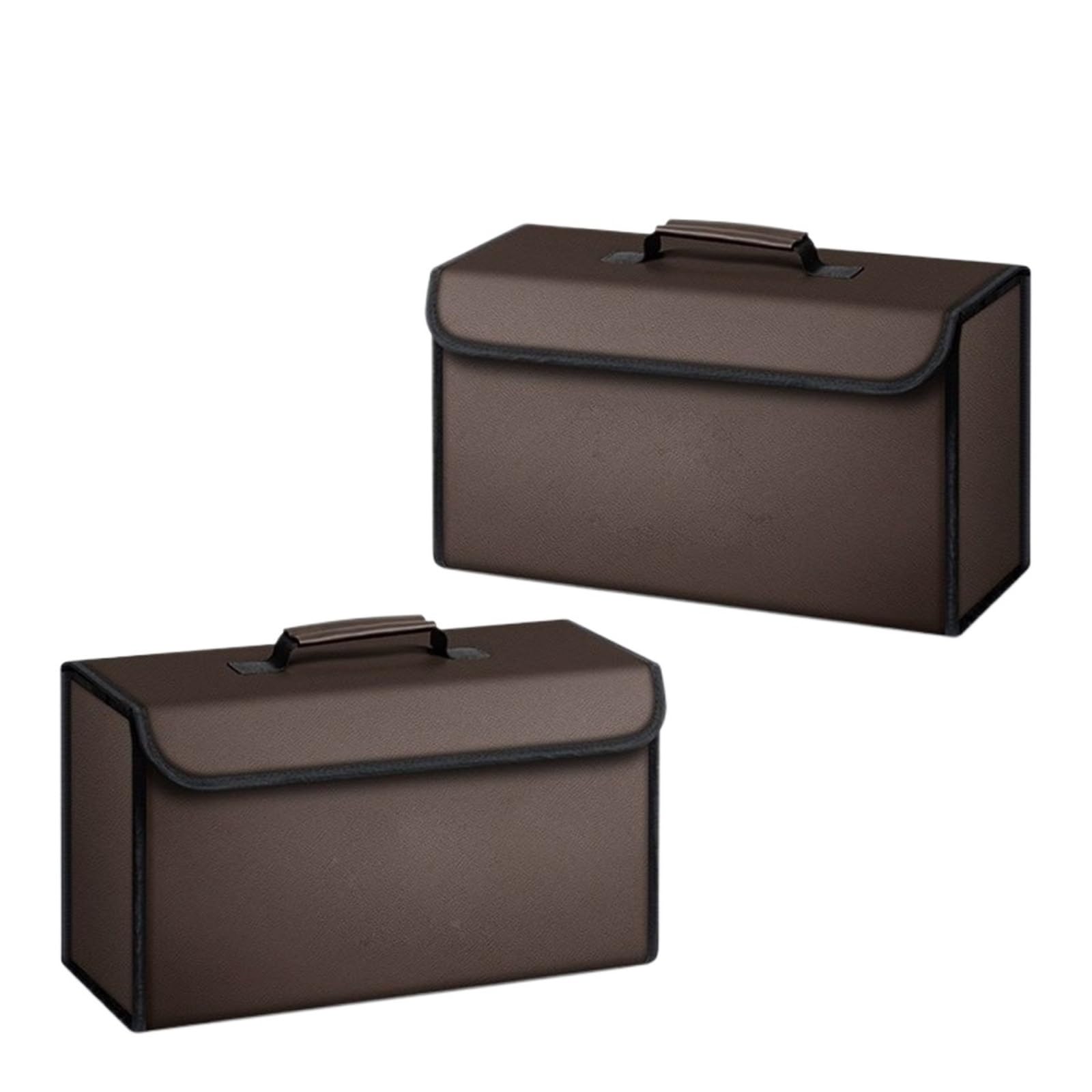 EGUIAS Heavy Duty Organiser Fit For Trumpchi GS4, GS3, GA4, GA6, GS7, GS8 The Interior Storage Box Of The Car Trunk Can Be Folded And Organized Car Boot Organiser(Box brown,2pcs)