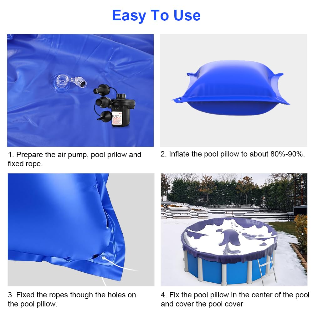 Lot De 2 Coussins D'Hivernage Piscine Hors Sol - 120x120 Cm - PVC Résistant - Protection Contre La Glace