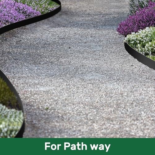AGTEK 98FT Plastic Landscape Edging Kit 3inch Height No-Dig Garden Edging Border Lawn Edging Roll for Flower Bed Lawn Yard, Black, with 60 Anchoring Spikes by AGTEK - Image 6