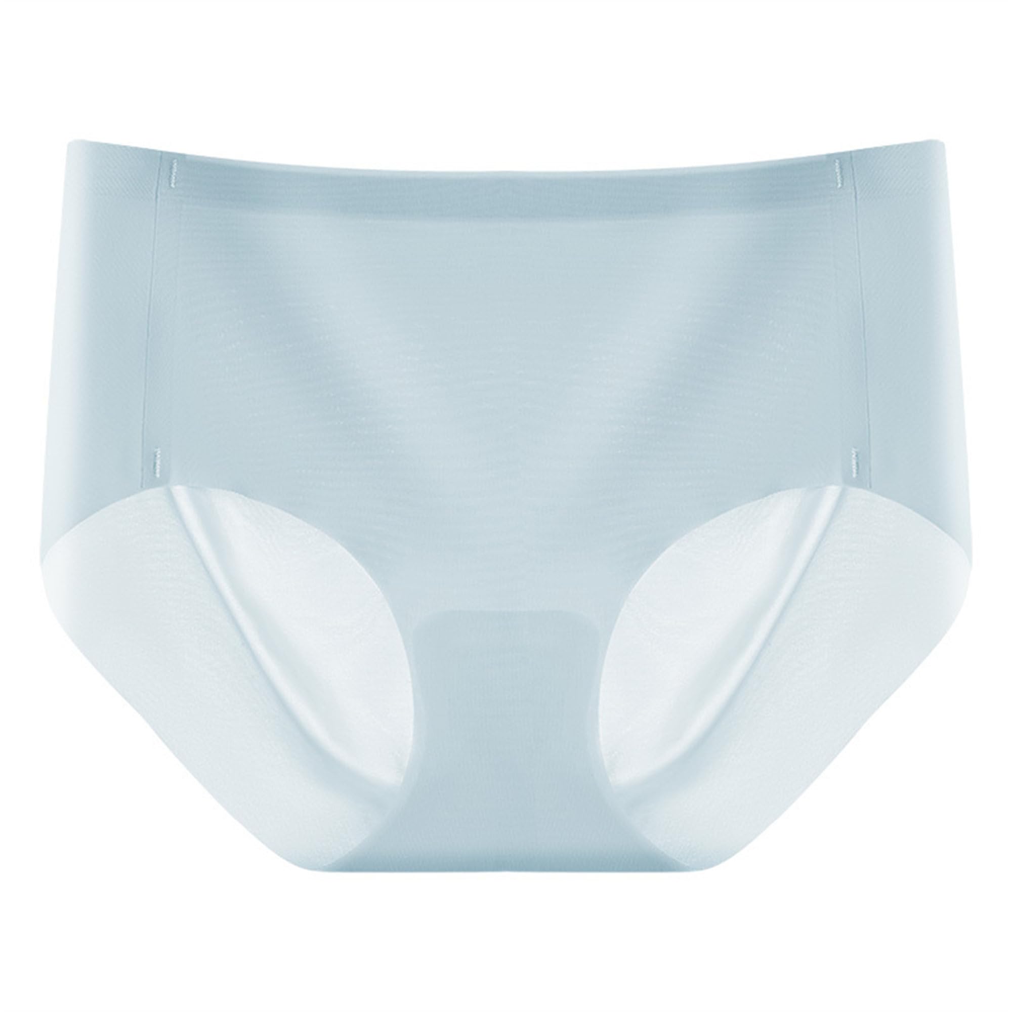 Calzoncillos invisibles de una pieza para mujer, de seda de hielo, paquete múltiple, bragas elásticas, suaves, ropa interior básica (azul claro, 5 piezas, XXL)