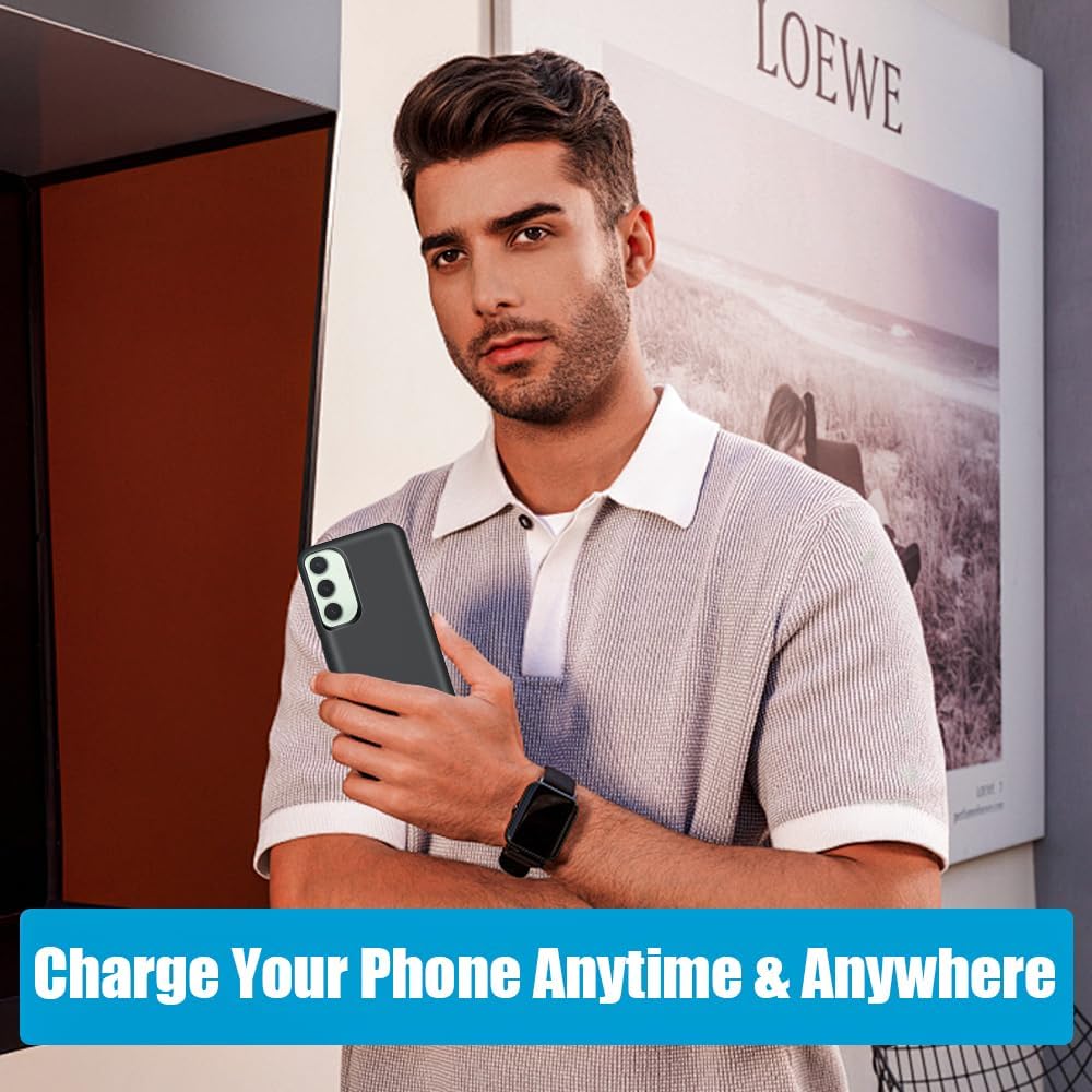 Sitong Battery Case for Samsung Galaxy S24+, 5000mAh Rechargeable Extended Battery Charging Charger Case, Add 100% Extra Juice, Not Compatible with S24 or S24 Ultra (6.7 inch) Black