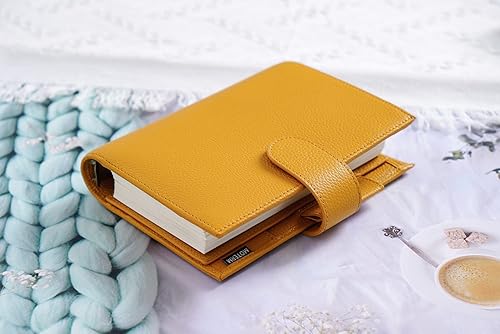 Miniatura 8 de Moterm Personal Luxe - Agenda de anillos - Organizador de carpetas de cuero genuino (Croc-crema, anillo de 1.181in)